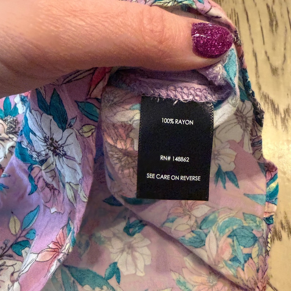 Torrid Harper Purple Floral Georgette Pullover Blouse Top Size 5 5X - Picture 7 of 7